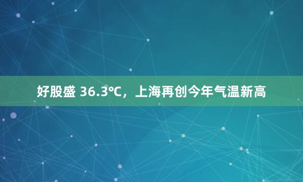 好股盛 36.3℃，上海再创今年气温新高