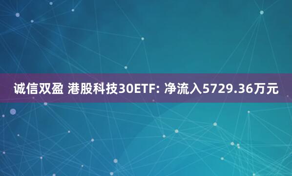 诚信双盈 港股科技30ETF: 净流入5729.36万元